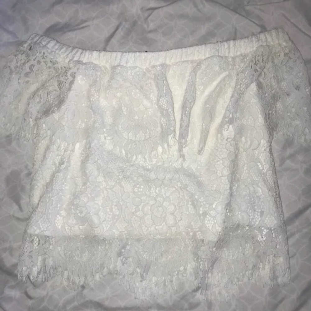 Forever 21 White Lace Off-Shoulder